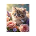 thumbnail image 1 of Paint By Numbers Kit for Adults Beginner - DIY Kitten Among Blooming Roses Canvas Painting Kits for Adults, Frameless Paint By Number for Adults for Home Wall Decor 16x20 Inch, 1 of 7