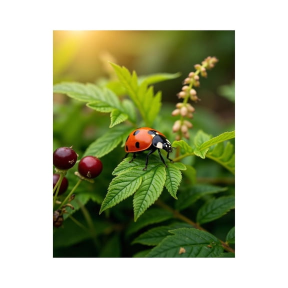 Paint By Numbers Kit for Adults Beginner - DIY Ladybug Leaf Sunlight Berries Green Canvas Painting Kits for Adults, Frameless Paint By Number for Adults for Home Wall Decor 16x20 Inch