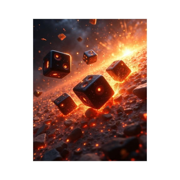 Paint By Numbers Kit for Adults Beginner - DIY Lava Dice Explosion Dynamic Scene Canvas Painting Kits for Adults, Frameless Paint By Number for Adults for Home Wall Decor 16x20 Inch