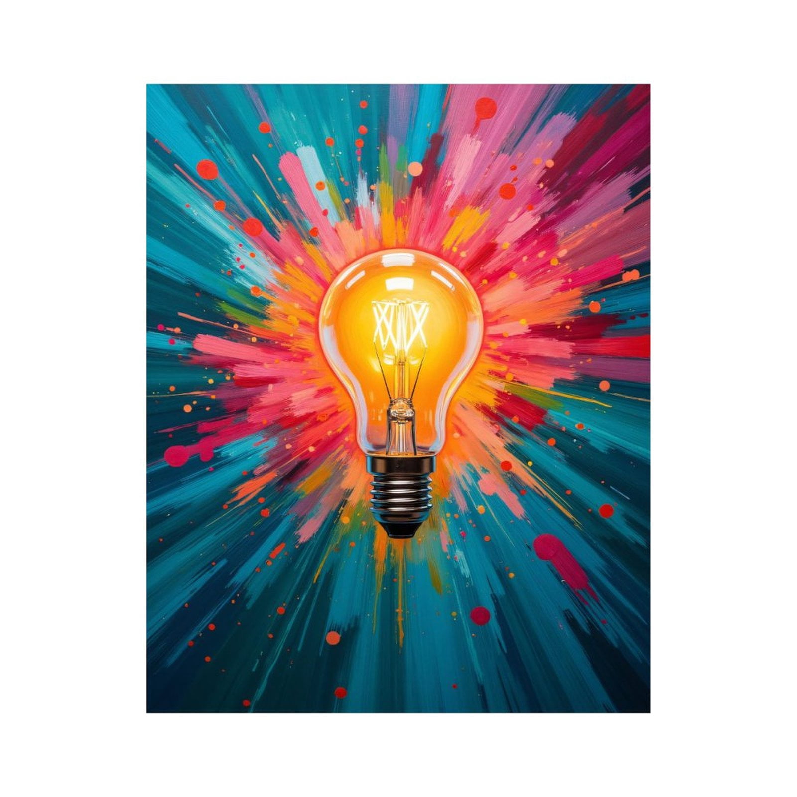 Paint By Numbers Kit for Adults Beginner - DIY Light Bulb Colorful Explosion Art Canvas Painting Kits for Adults, Frameless Paint By Number for Adults for Home Wall Decor 16x20 Inch