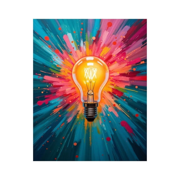 Paint By Numbers Kit for Adults Beginner - DIY Light Bulb Colorful Explosion Art Canvas Painting Kits for Adults, Frameless Paint By Number for Adults for Home Wall Decor 16x20 Inch