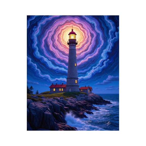 Paint By Numbers Kit for Adults Beginner - DIY Lighthouse Starry Night Seascape Canvas Painting Kits for Adults, Frameless Paint By Number for Adults for Home Wall Decor 16x20 Inch
