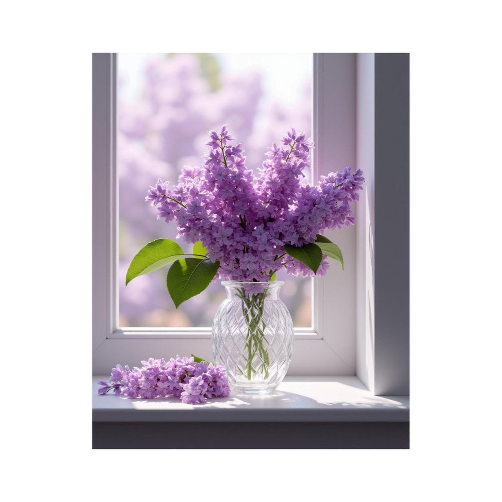 Paint By Numbers Kit for Adults Beginner - DIY Lilac Flowers in Glass Vase Canvas Painting Kits for Adults, Frameless Paint By Number for Adults for Home Wall Decor 16x20 Inch