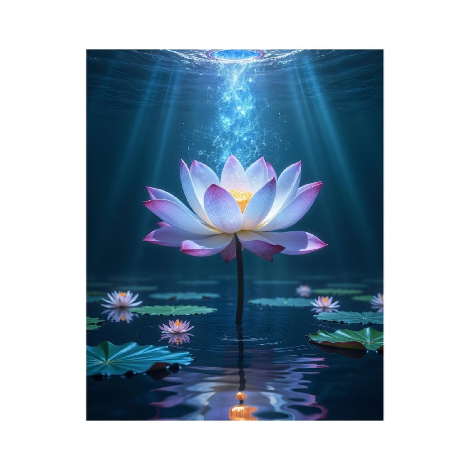 Paint By Numbers Kit for Adults Beginner - DIY Lotus Light Reflection Water Canvas Painting Kits for Adults, Frameless Paint By Number for Adults for Home Wall Decor 16x20 Inch