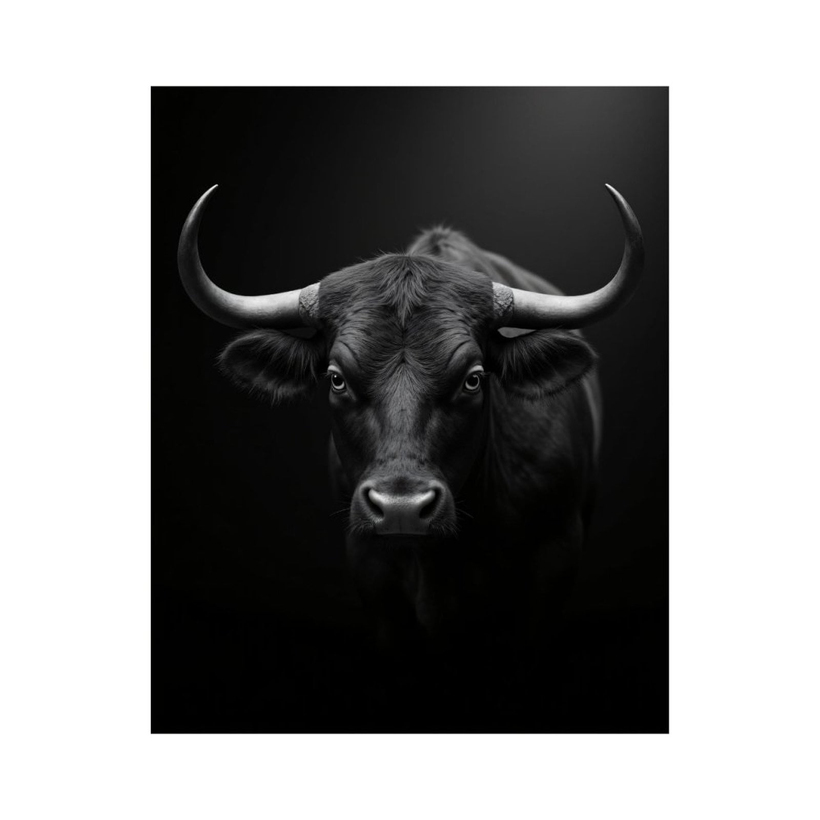 Paint By Numbers Kit for Adults Beginner - DIY Majestic Bull Monochrome Portrait Canvas Painting Kits for Adults, Frameless Paint By Number for Adults for Home Wall Decor 16x20 Inch
