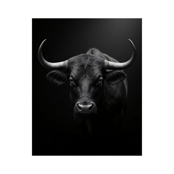 Paint By Numbers Kit for Adults Beginner - DIY Majestic Bull Monochrome Portrait Canvas Painting Kits for Adults, Frameless Paint By Number for Adults for Home Wall Decor 16x20 Inch