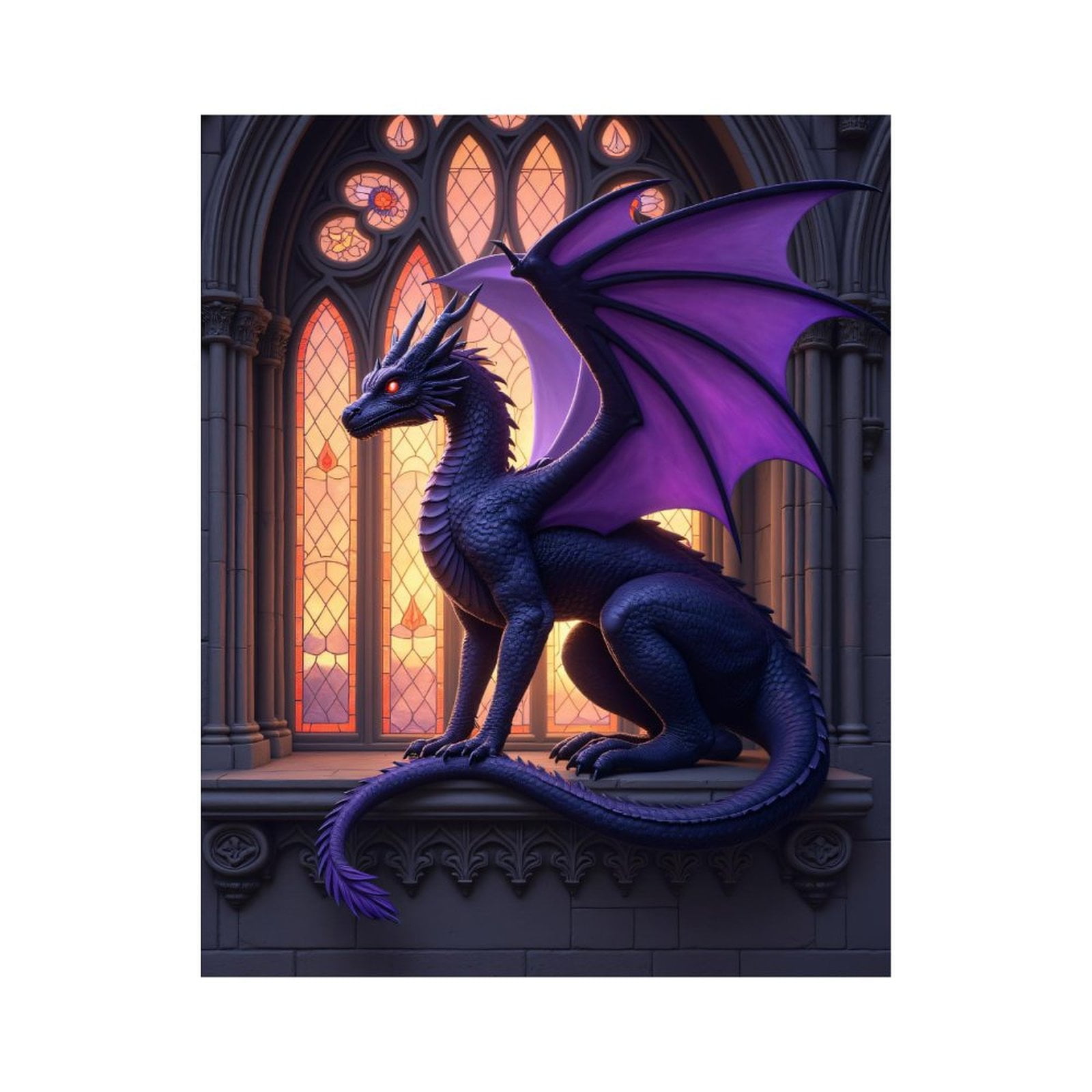 Paint By Numbers Kit for Adults Beginner - DIY Majestic Dragon Silhouette Canvas Painting Kits for Adults, Frameless Paint By Number for Adults for Home Wall Decor 16x20 Inch