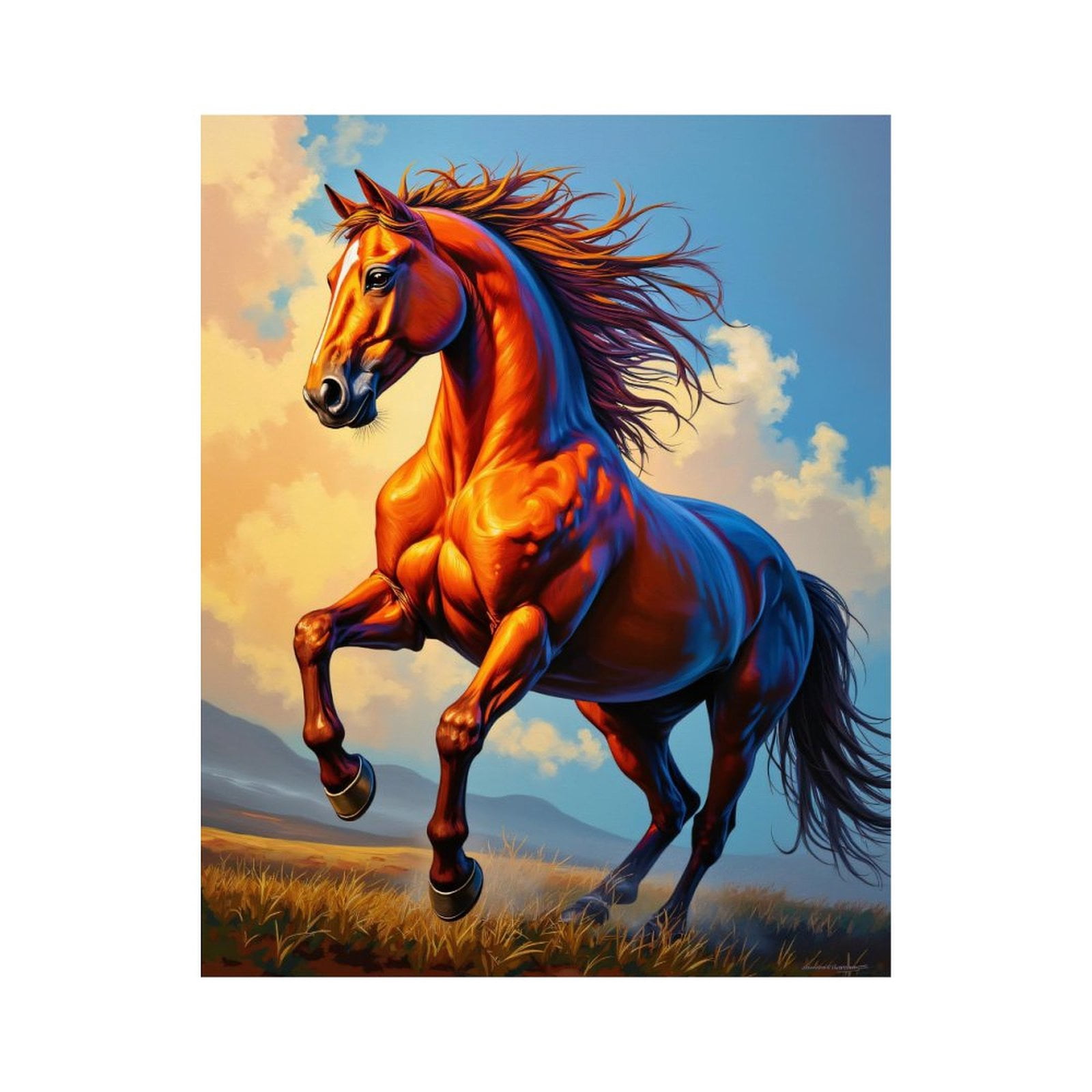 Paint By Numbers Kit for Adults Beginner - DIY Majestic Galloping Horse Art Canvas Painting Kits for Adults, Frameless Paint By Number for Adults for Home Wall Decor 16x20 Inch