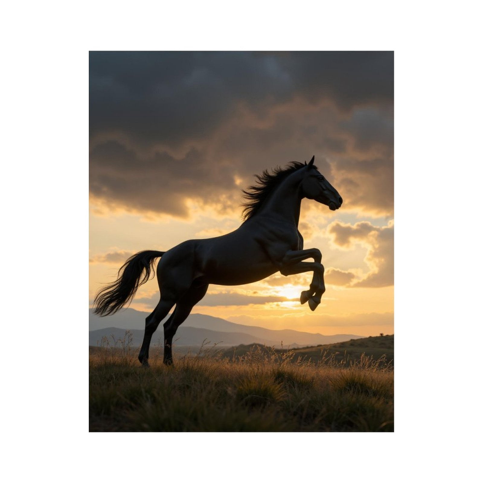 Paint By Numbers Kit for Adults Beginner - DIY Majestic Horse Sunset Silhouette Canvas Painting Kits for Adults, Frameless Paint By Number for Adults for Home Wall Decor 16x20 Inch