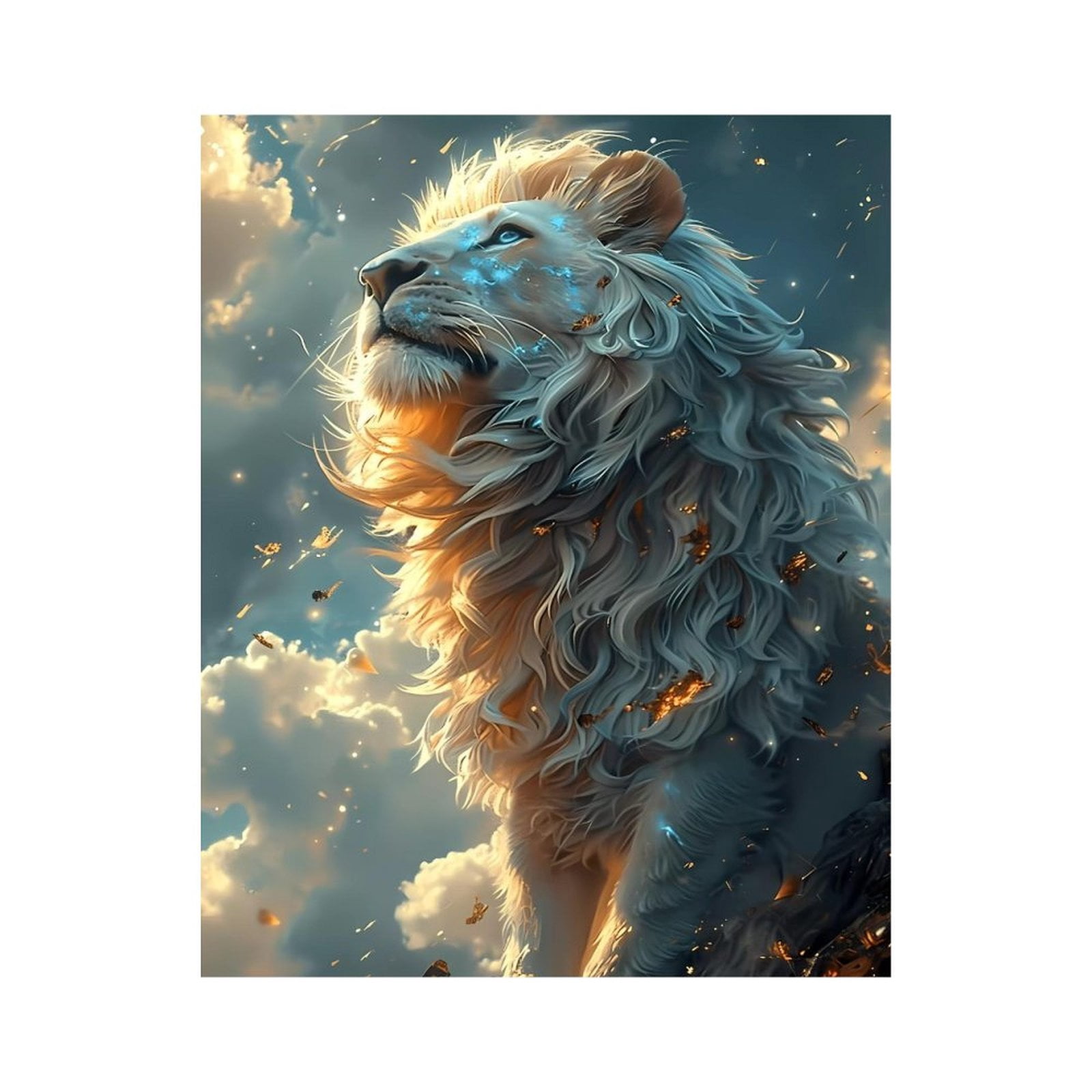 Paint By Numbers Kit for Adults Beginner - DIY Majestic Lion Dreamy Skies Art Canvas Painting Kits for Adults, Frameless Paint By Number for Adults for Home Wall Decor 16x20 Inch
