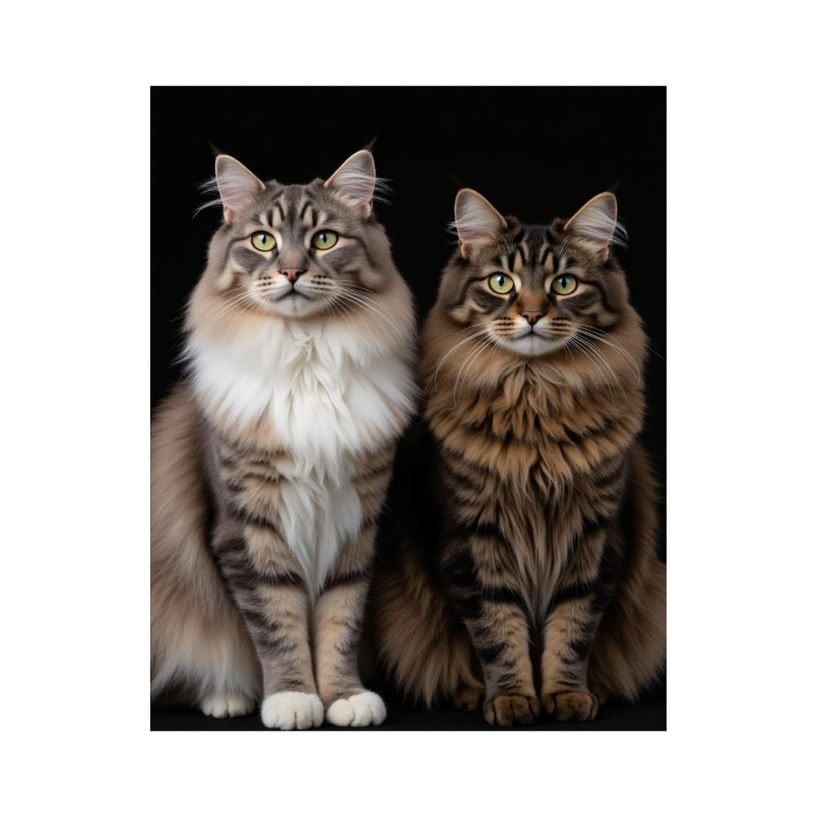 Paint By Numbers Kit for Adults Beginner - DIY Majestic Twin Cats Portrait Canvas Painting Kits for Adults, Frameless Paint By Number for Adults for Home Wall Decor 16x20 Inch