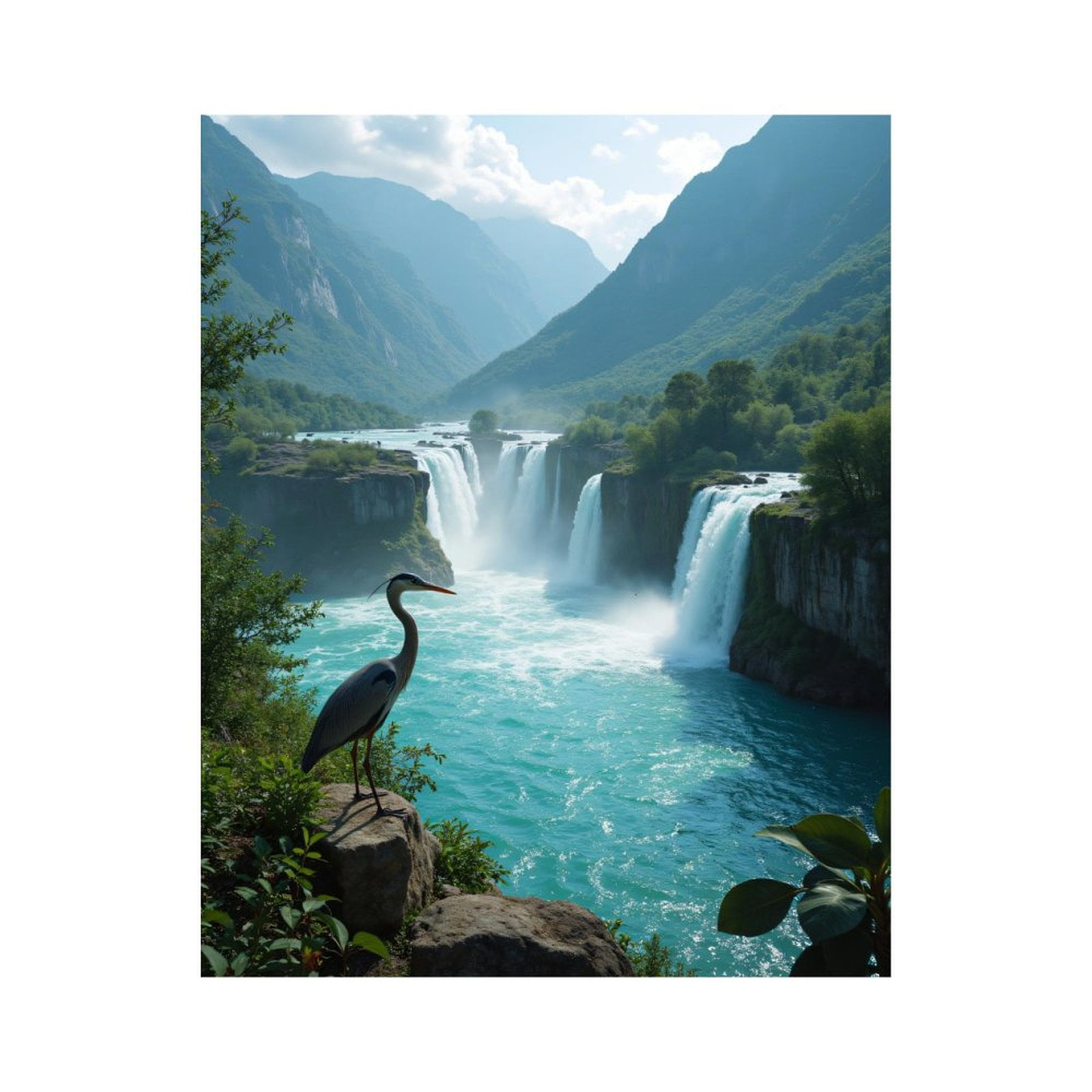 Paint By Numbers Kit for Adults Beginner - DIY Majestic Waterfall Serene Landscape Bird Canvas Painting Kits for Adults, Frameless Paint By Number for Adults for Home Wall Decor 16x20 Inch