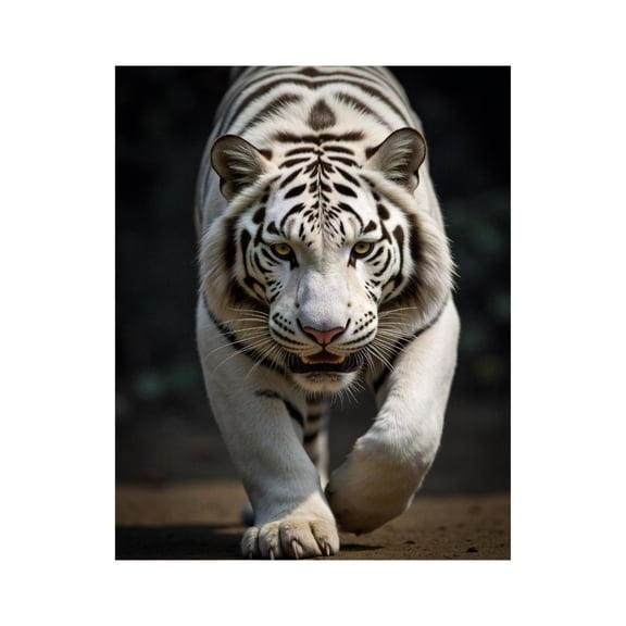 Paint By Numbers Kit for Adults Beginner - DIY Majestic White Tiger Striding Forward Canvas Painting Kits for Adults, Frameless Paint By Number for Adults for Home Wall Decor 16x20 Inch