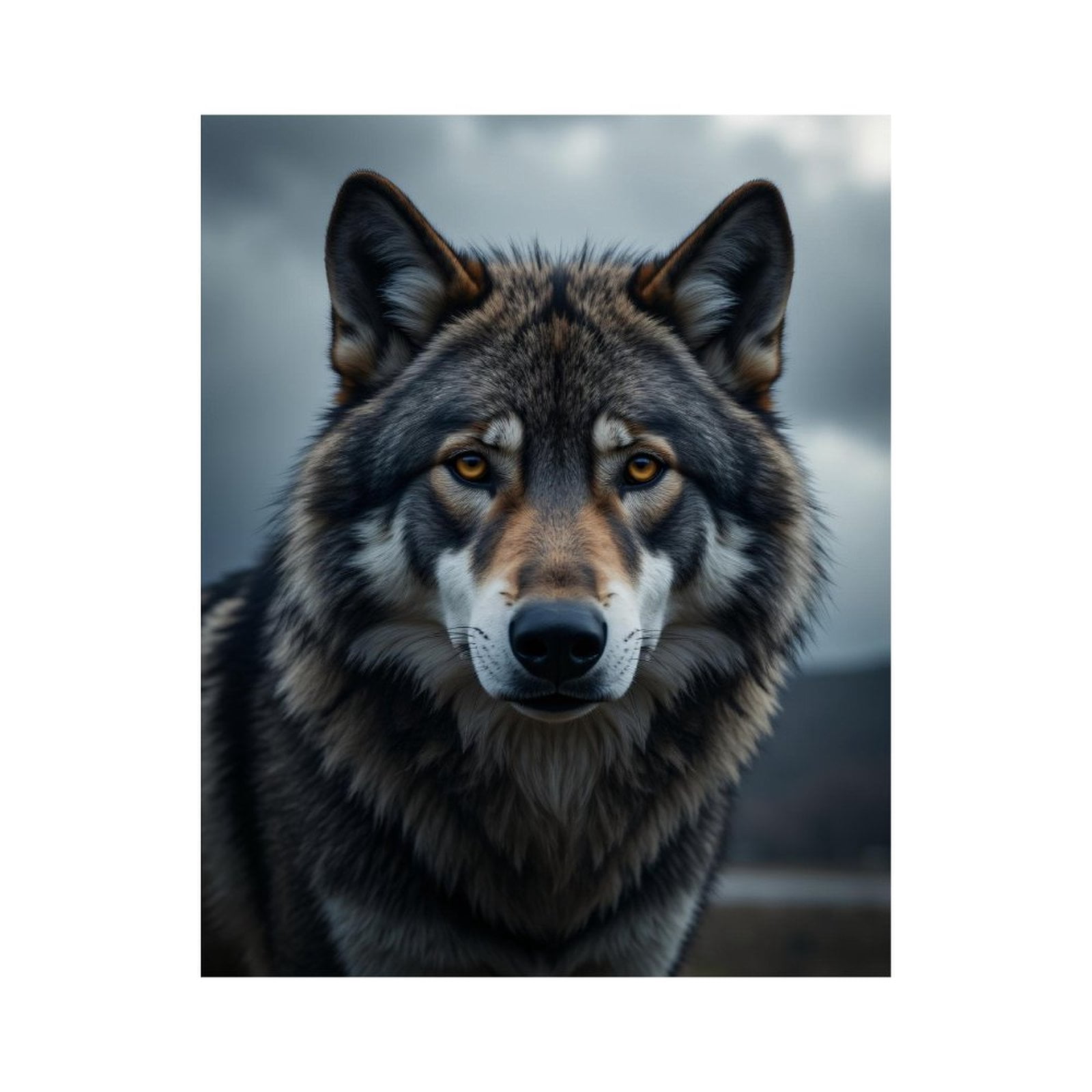 Paint By Numbers Kit for Adults Beginner - DIY Majestic Wolf Under Cloudy Sky Canvas Painting Kits for Adults, Frameless Paint By Number for Adults for Home Wall Decor 16x20 Inch