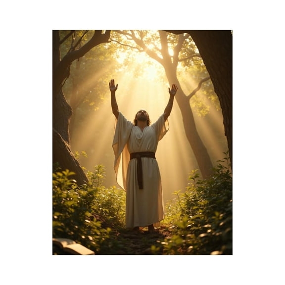 Paint By Numbers Kit for Adults Beginner - DIY Man In Forest Sunlight Rays Canvas Painting Kits for Adults, Frameless Paint By Number for Adults for Home Wall Decor 16x20 Inch