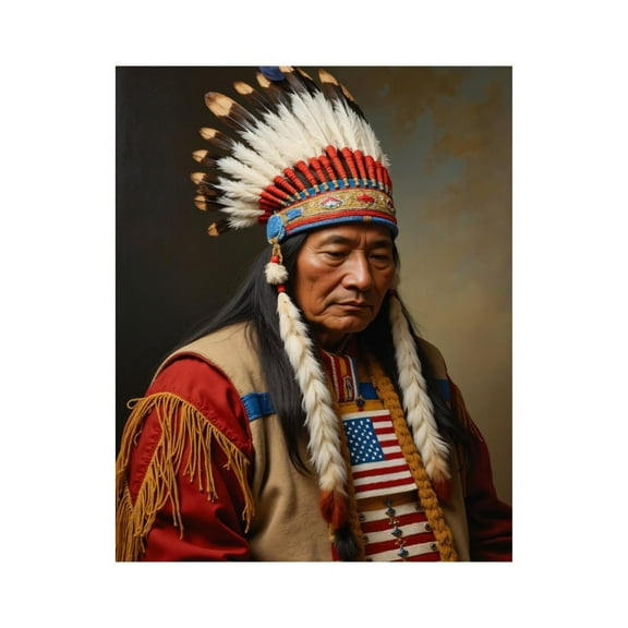 Paint By Numbers Kit for Adults Beginner - DIY Man Wearing Feathered Headdress Canvas Painting Kits for Adults, Frameless Paint By Number for Adults for Home Wall Decor 16x20 Inch