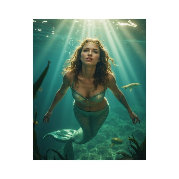 Paint By Numbers Kit for Adults Beginner - DIY Mermaid Ocean Adventure Sunlight Canvas Painting Kits for Adults, Frameless Paint By Number for Adults for Home Wall Decor 16x20 Inch