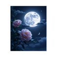 thumbnail image 1 of Paint By Numbers Kit for Adults Beginner - DIY Moonlit Night Flowers Sky Canvas Painting Kits for Adults, Frameless Paint By Number for Adults for Home Wall Decor 16x20 Inch, 1 of 7