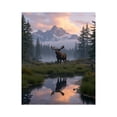 thumbnail image 1 of Paint By Numbers Kit for Adults Beginner - DIY Moose Reflection Mountain Sunset Canvas Painting Kits for Adults, Frameless Paint By Number for Adults for Home Wall Decor 16x20 Inch, 1 of 7