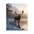 thumbnail image 1 of Paint By Numbers Kit for Adults Beginner - DIY Moose Reflections Snowy Mountain Serenity Canvas Painting Kits for Adults, Frameless Paint By Number for Adults for Home Wall Decor 16x20 Inch, 1 of 7