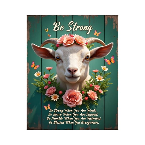 Paint By Numbers Kit for Adults Beginner - DIY Motivational Goat Floral Composition Canvas Painting Kits for Adults, Frameless Paint By Number for Adults for Home Wall Decor 16x20 Inch