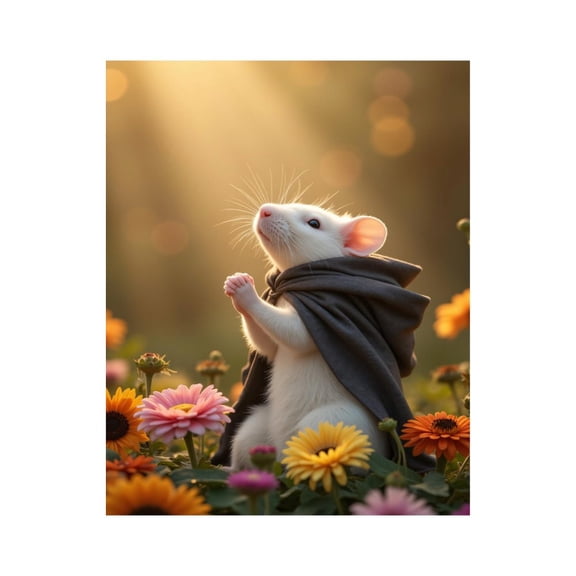 Paint By Numbers Kit for Adults Beginner - DIY Mouse In Cloak Amidst Flowers Canvas Painting Kits for Adults, Frameless Paint By Number for Adults for Home Wall Decor 16x20 Inch