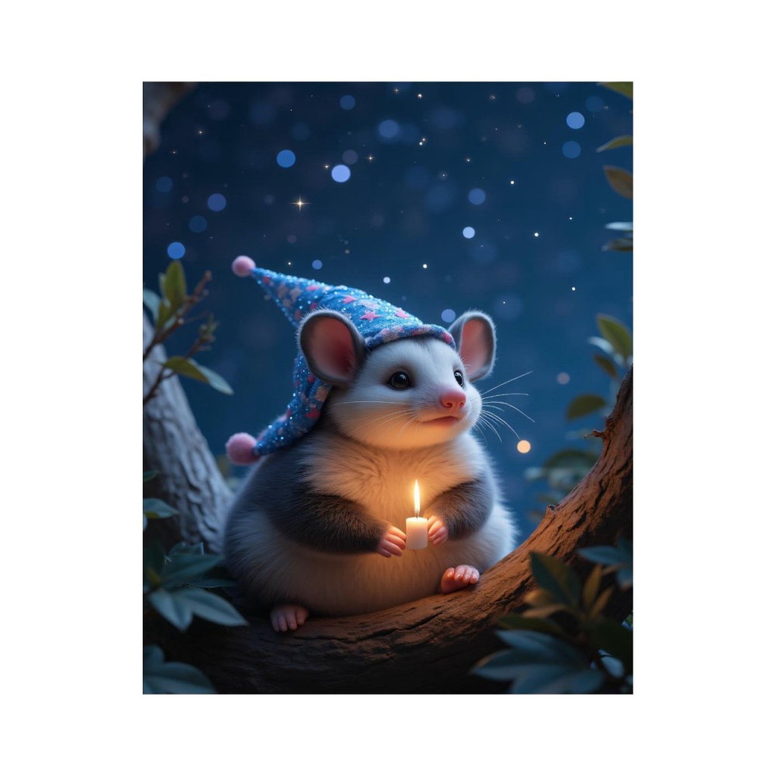 Paint By Numbers Kit for Adults Beginner - DIY Mouse Night Sky Candle Canvas Painting Kits for Adults, Frameless Paint By Number for Adults for Home Wall Decor 16x20 Inch