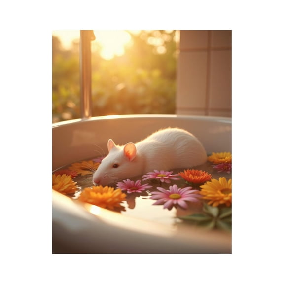 Paint By Numbers Kit for Adults Beginner - DIY Mouse Relaxing Among Flowers Canvas Painting Kits for Adults, Frameless Paint By Number for Adults for Home Wall Decor 16x20 Inch