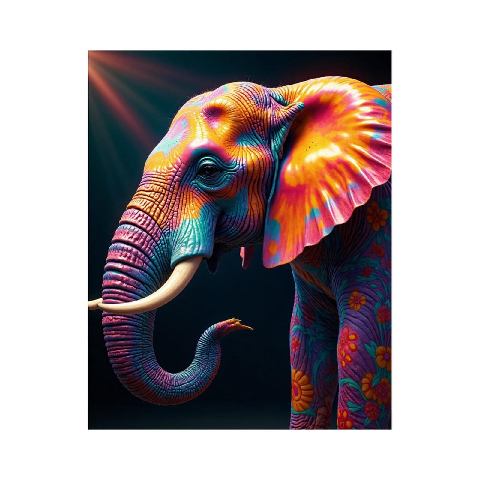 Paint By Numbers Kit for Adults Beginner - DIY Multicolor Elephant Art Design Canvas Painting Kits for Adults, Frameless Paint By Number for Adults for Home Wall Decor 16x20 Inch