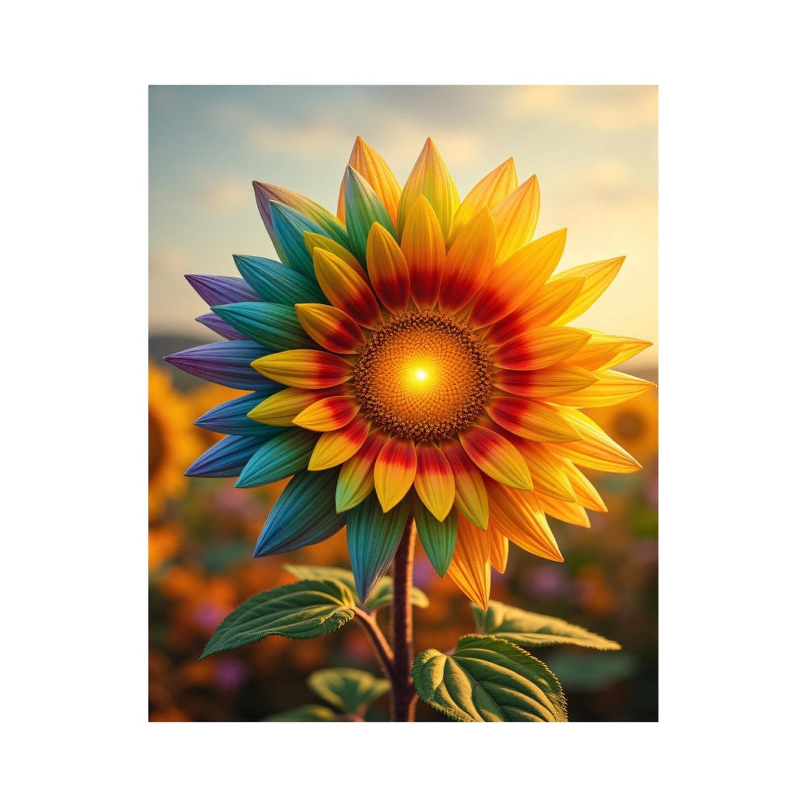 Paint By Numbers Kit for Adults Beginner - DIY Multicolor Sunflower Blossom Art Canvas Painting Kits for Adults, Frameless Paint By Number for Adults for Home Wall Decor 16x20 Inch