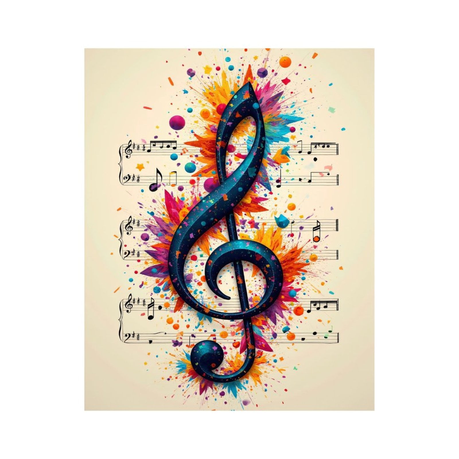 Paint By Numbers Kit for Adults Beginner - DIY Music Note Colorful Splash Art Canvas Painting Kits for Adults, Frameless Paint By Number for Adults for Home Wall Decor 16x20 Inch