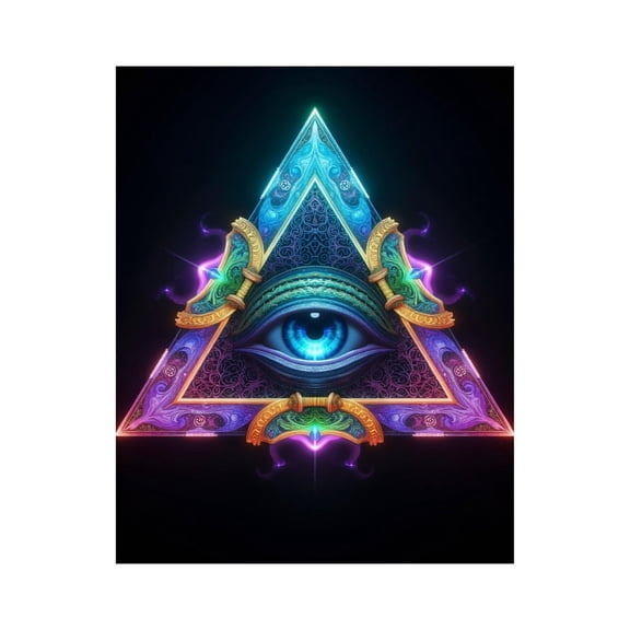 Paint By Numbers Kit for Adults Beginner - DIY Mystic Eye Illuminated Triangle Canvas Painting Kits for Adults, Frameless Paint By Number for Adults for Home Wall Decor 16x20 Inch