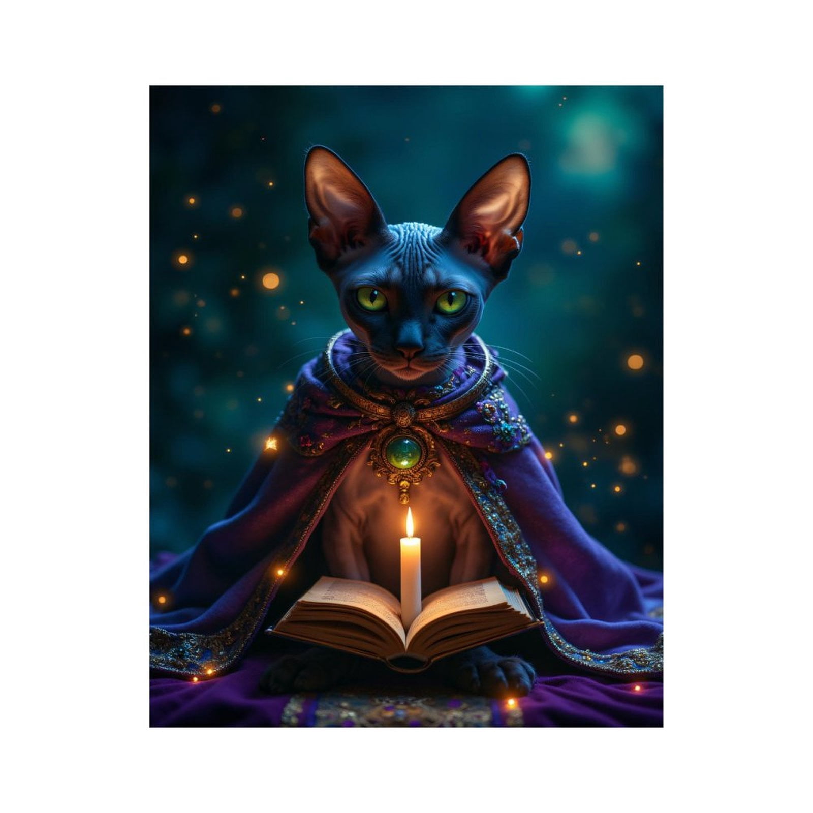 Paint By Numbers Kit for Adults Beginner - DIY Mystical Cat Candle Enchantment Canvas Painting Kits for Adults, Frameless Paint By Number for Adults for Home Wall Decor 16x20 Inch