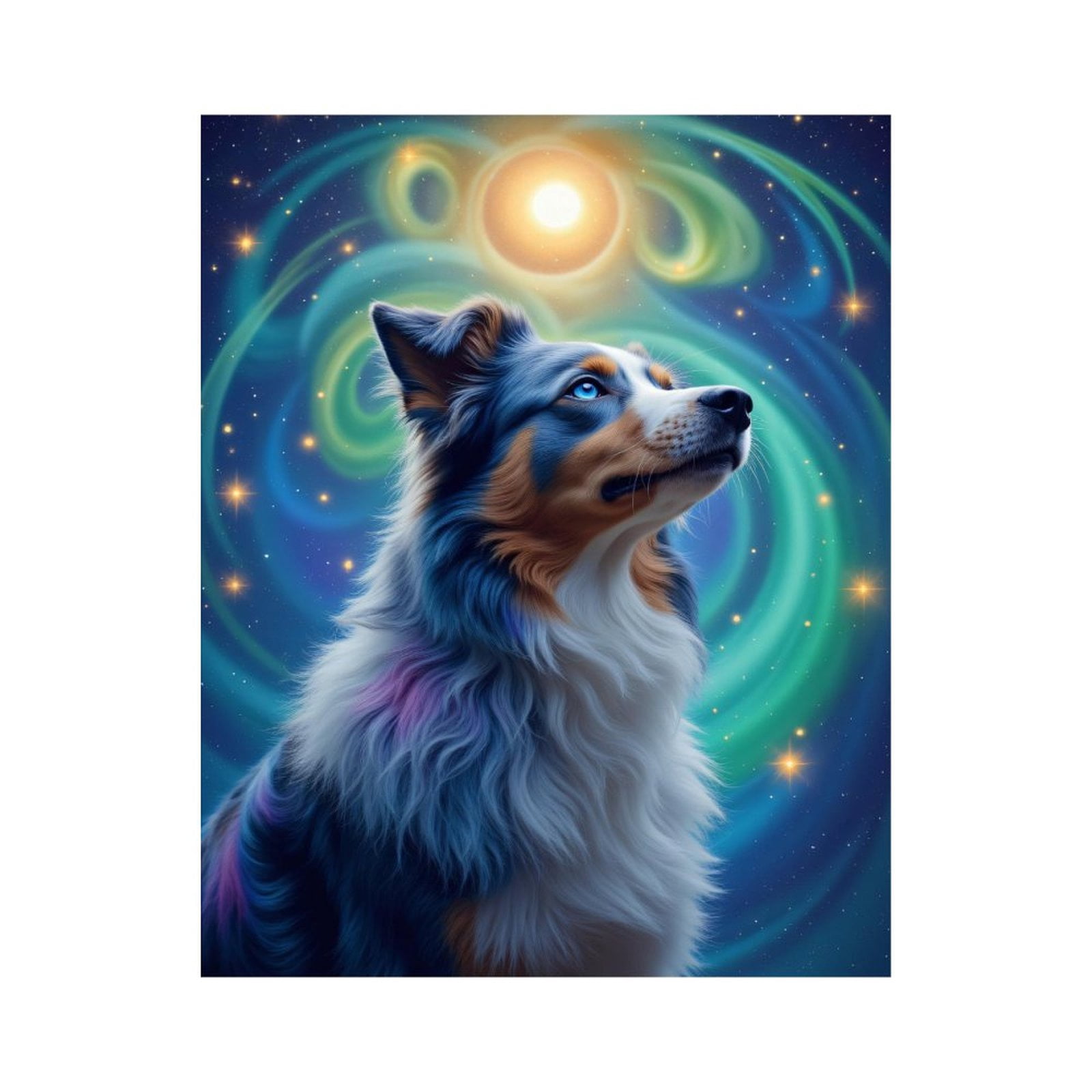 Paint By Numbers Kit for Adults Beginner - DIY Mystical Cosmic Dog Art Scene Canvas Painting Kits for Adults, Frameless Paint By Number for Adults for Home Wall Decor 16x20 Inch