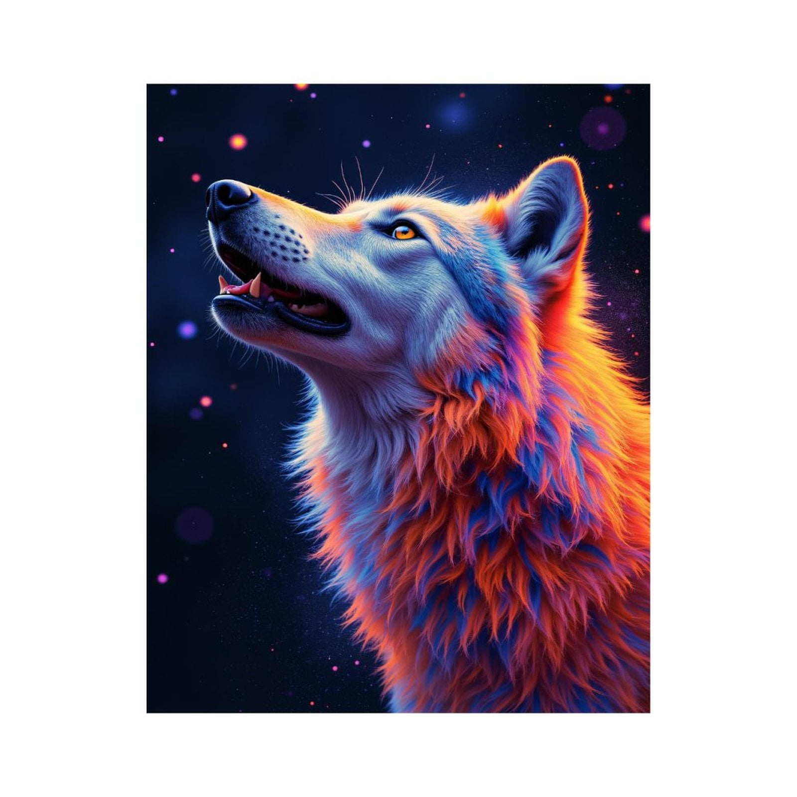 Paint By Numbers Kit for Adults Beginner - DIY Mystical Wolf Neon Colors Art Canvas Painting Kits for Adults, Frameless Paint By Number for Adults for Home Wall Decor 16x20 Inch