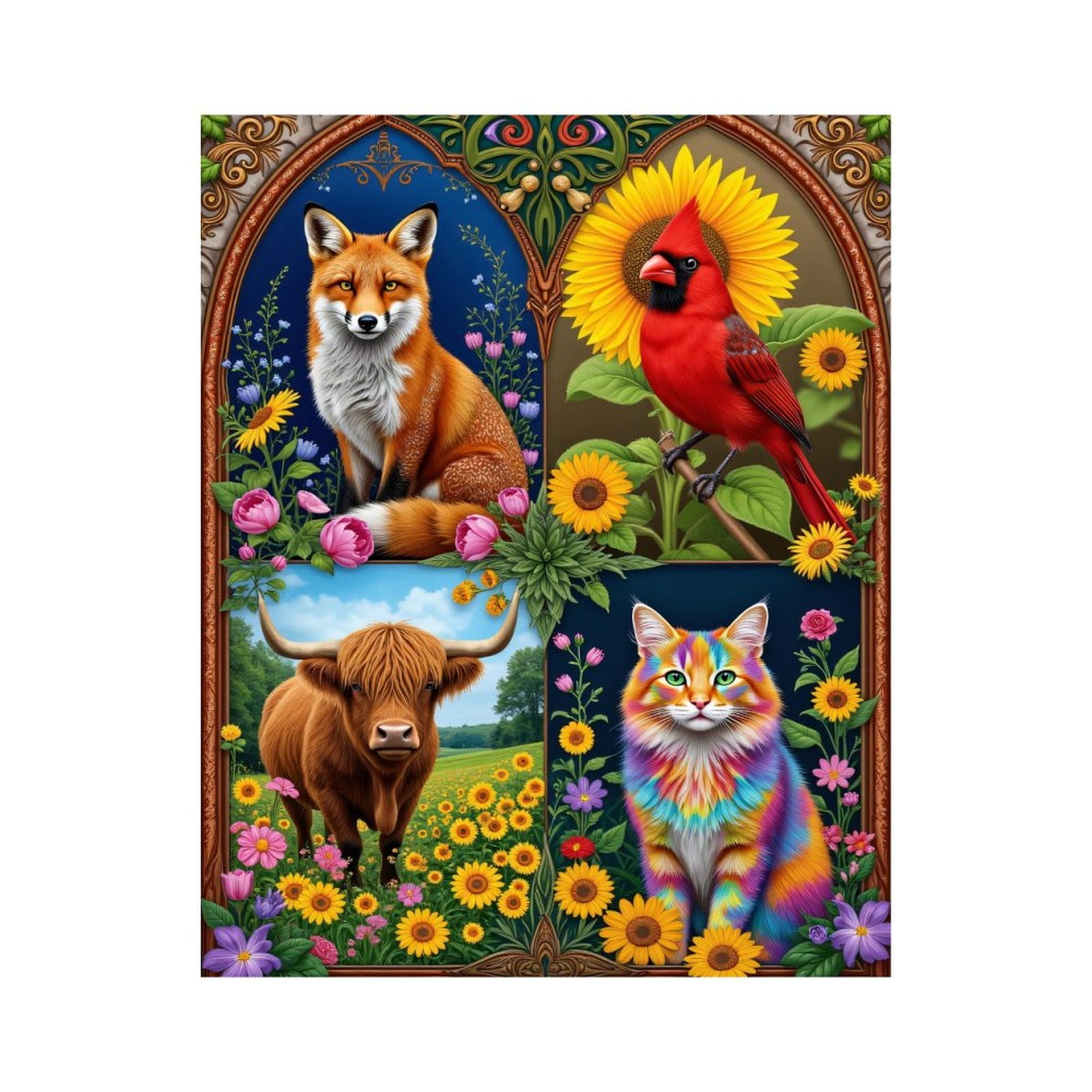 Paint By Numbers Kit for Adults Beginner - DIY Nature Animals Colorful Art Scene Canvas Painting Kits for Adults, Frameless Paint By Number for Adults for Home Wall Decor 16x20 Inch