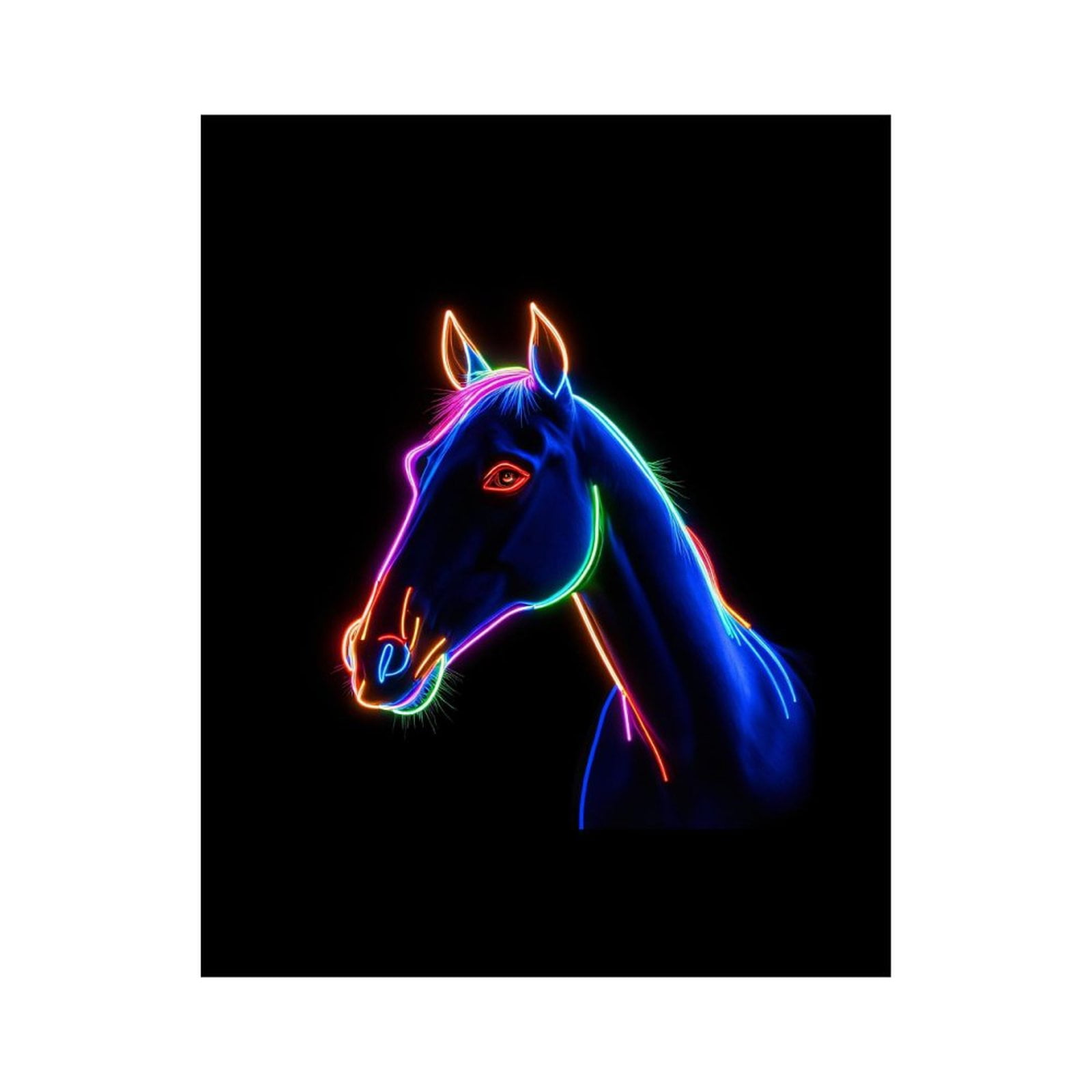 Paint By Numbers Kit for Adults Beginner - DIY Neon Horse Art Vibrant Colors Canvas Painting Kits for Adults, Frameless Paint By Number for Adults for Home Wall Decor 16x20 Inch