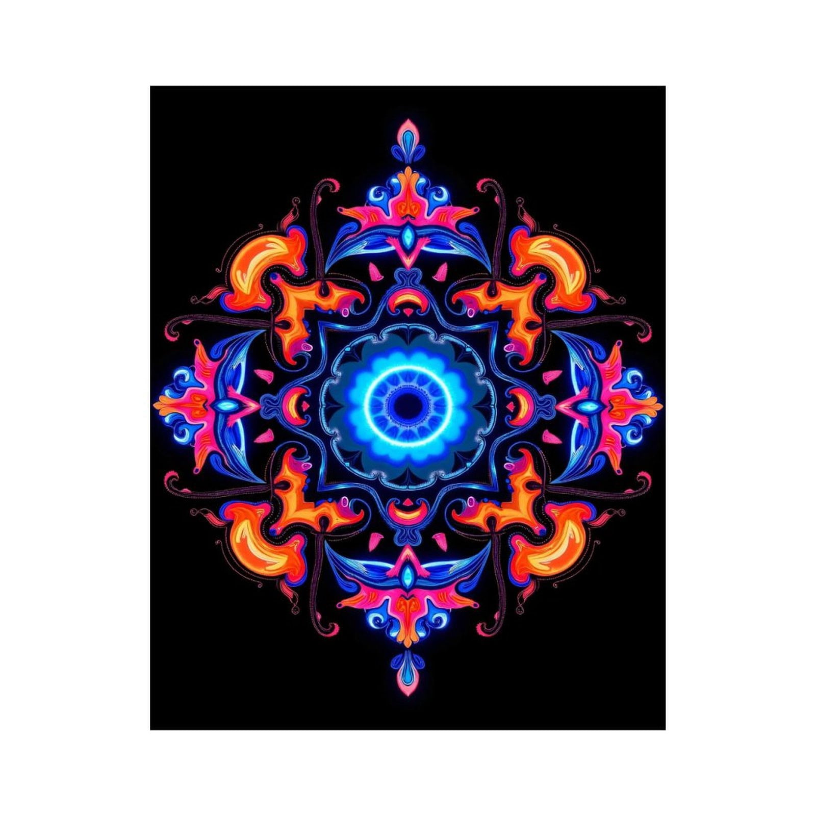 Paint By Numbers Kit for Adults Beginner - DIY Neon Mandala Art Symmetrical Design Canvas Painting Kits for Adults, Frameless Paint By Number for Adults for Home Wall Decor 16x20 Inch