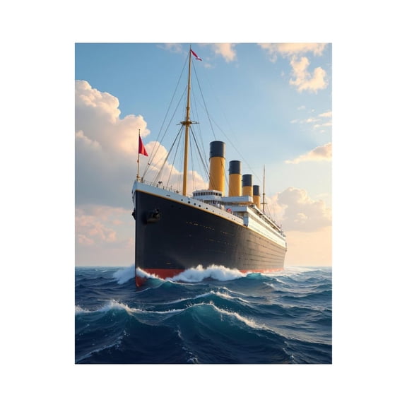 Paint By Numbers Kit for Adults Beginner - DIY Ocean Liner Sailing Blue Waves Canvas Painting Kits for Adults, Frameless Paint By Number for Adults for Home Wall Decor 16x20 Inch