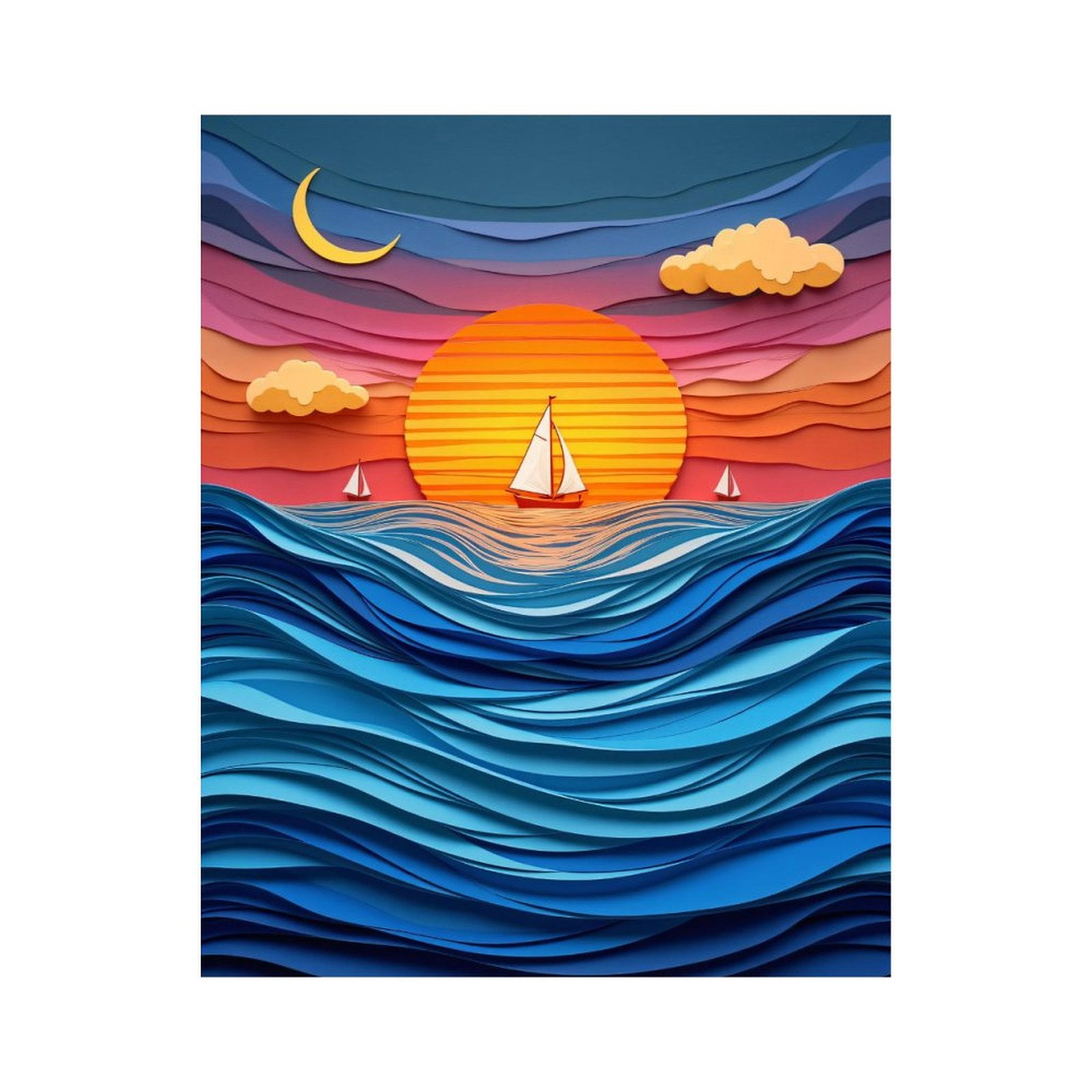Paint By Numbers Kit for Adults Beginner - DIY Ocean Sunset Sailboat ...