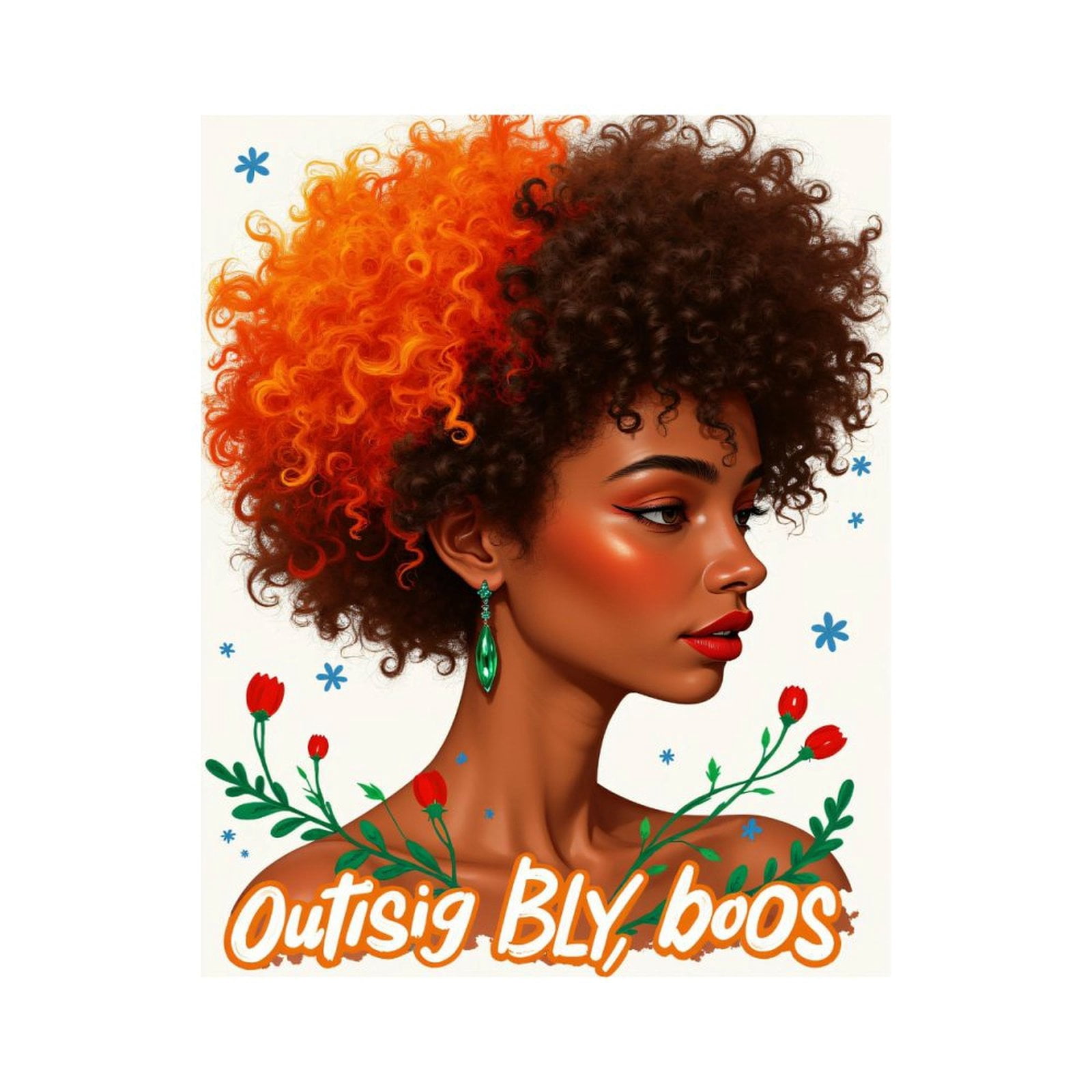 Paint By Numbers Kit for Adults Beginner - DIY Orange Curls Floral Portrait Art Canvas Painting Kits for Adults, Frameless Paint By Number for Adults for Home Wall Decor 16x20 Inch