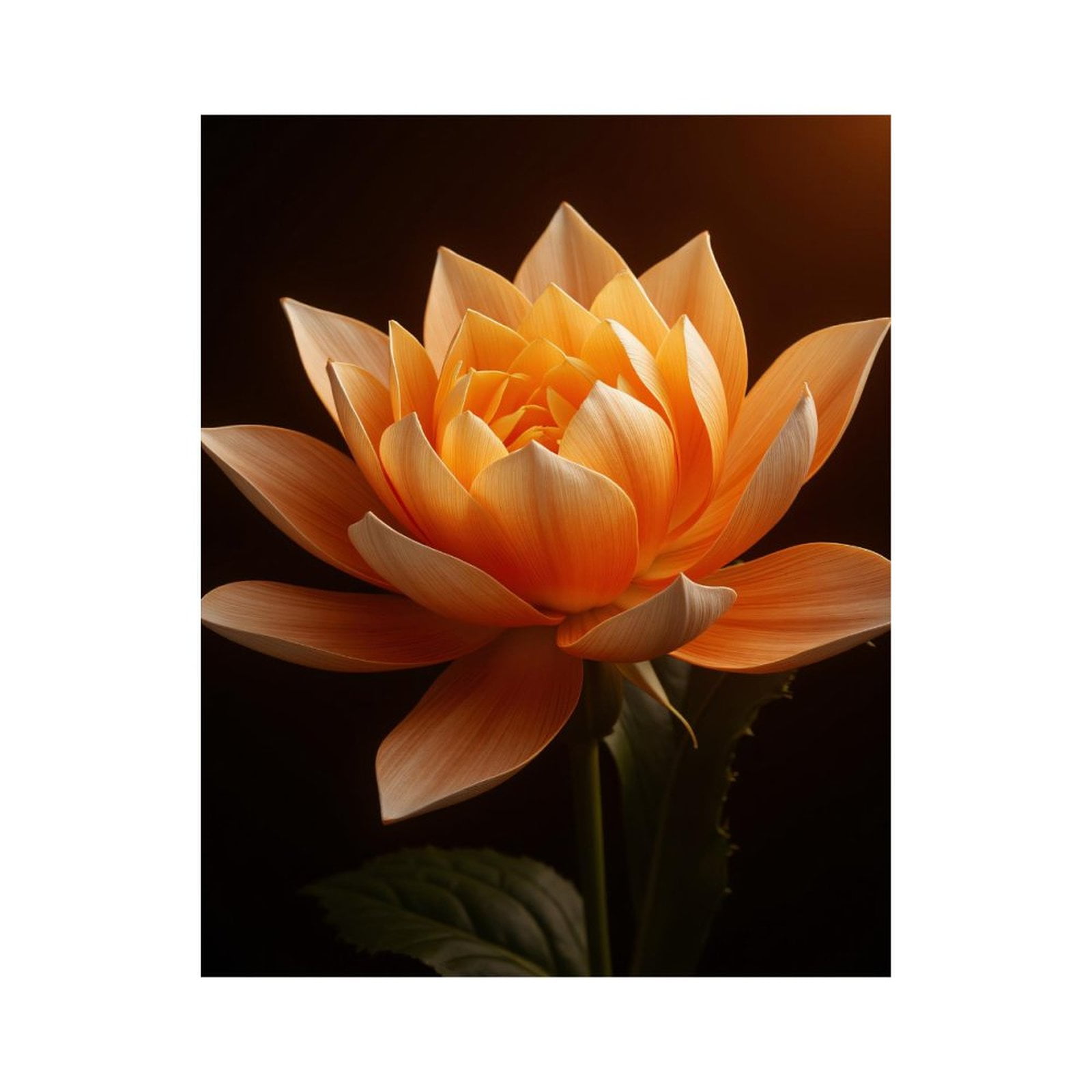 Paint By Numbers Kit for Adults Beginner - DIY Orange Lotus Flower Art Canvas Painting Kits for Adults, Frameless Paint By Number for Adults for Home Wall Decor 16x20 Inch