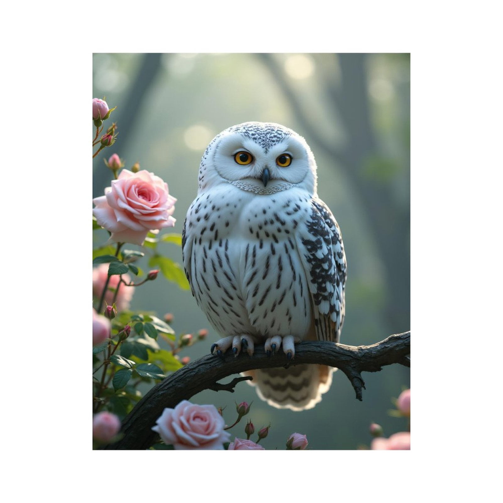 Paint By Numbers Kit for Adults Beginner - DIY Owl Among Blossoming ...