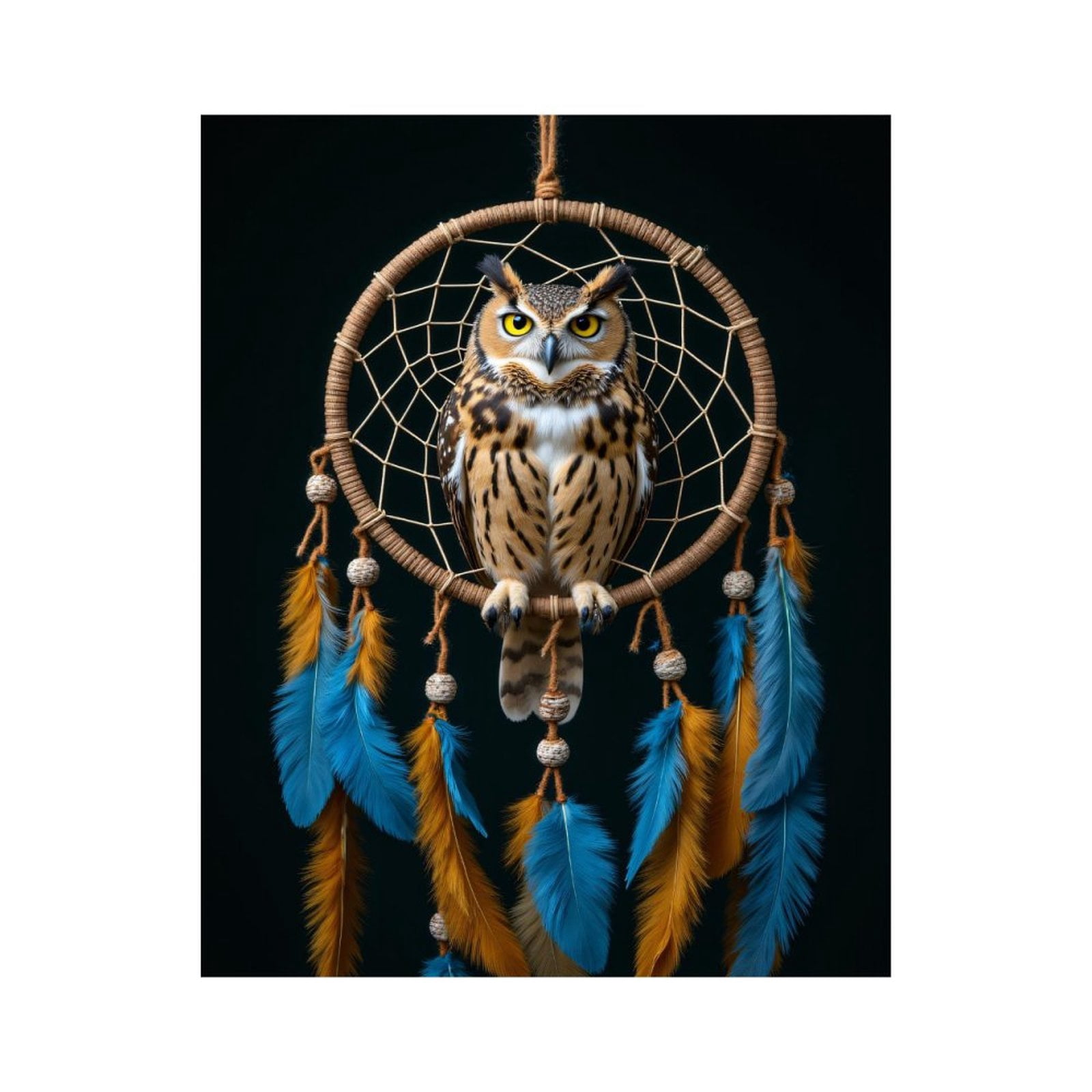 Paint By Numbers Kit for Adults Beginner - DIY Owl Dreamcatcher Feathers Art Canvas Painting Kits for Adults, Frameless Paint By Number for Adults for Home Wall Decor 16x20 Inch