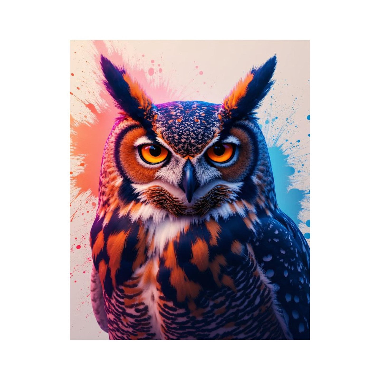 Paint By Numbers Kit for Adults Beginner - DIY Owl Vivid Colors Splash Art Canvas Painting Kits for Adults, Frameless Paint By Number for Adults for Home Wall Decor 16x20 Inch