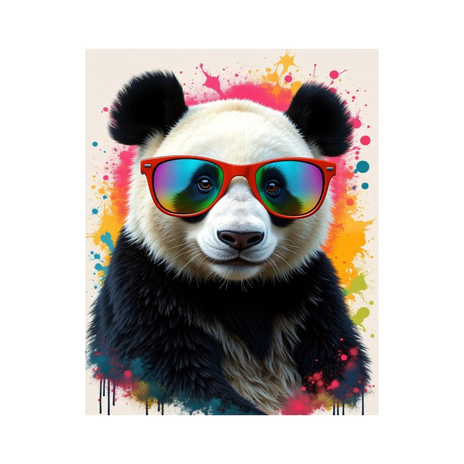 Paint By Numbers Kit for Adults Beginner - DIY Panda With Colorful Sunglasses Art Canvas Painting Kits for Adults, Frameless Paint By Number for Adults for Home Wall Decor 16x20 Inch
