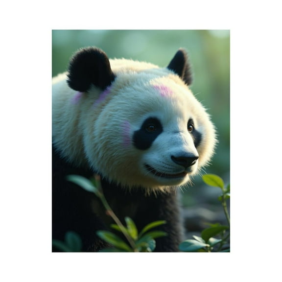 Paint By Numbers Kit for Adults Beginner - DIY Panda Face With Pink Markings Canvas Painting Kits for Adults, Frameless Paint By Number for Adults for Home Wall Decor 16x20 Inch