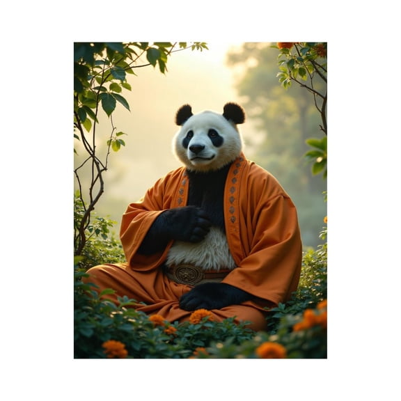 Paint By Numbers Kit for Adults Beginner - DIY Panda Meditation Orange Robe Nature Canvas Painting Kits for Adults, Frameless Paint By Number for Adults for Home Wall Decor 16x20 Inch
