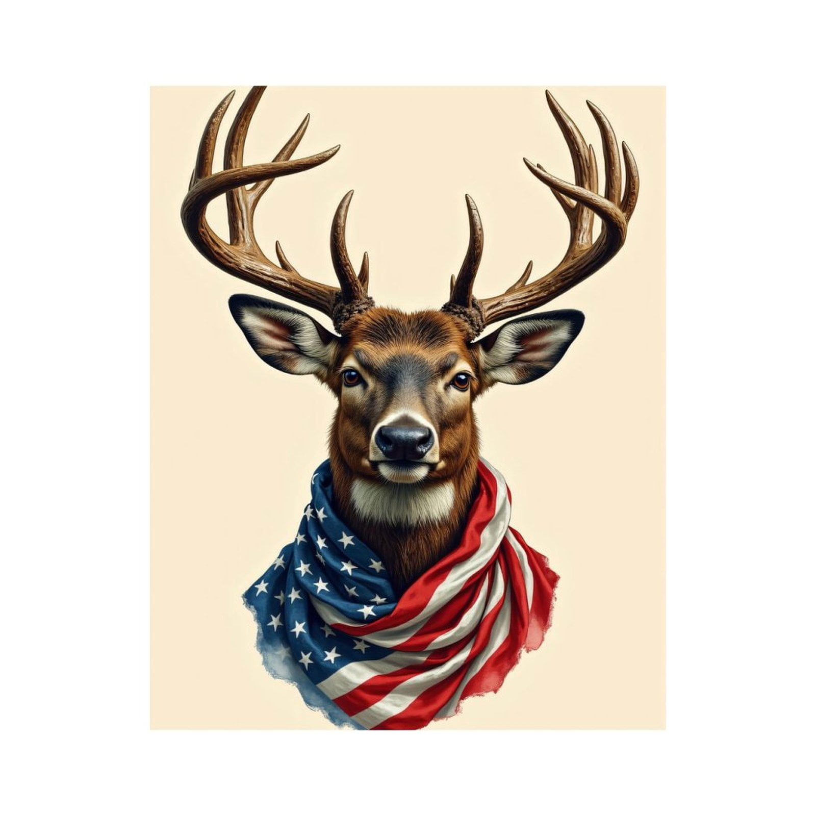 Paint By Numbers Kit for Adults Beginner - DIY Patriotic Deer Portrait Art Canvas Painting Kits for Adults, Frameless Paint By Number for Adults for Home Wall Decor 16x20 Inch