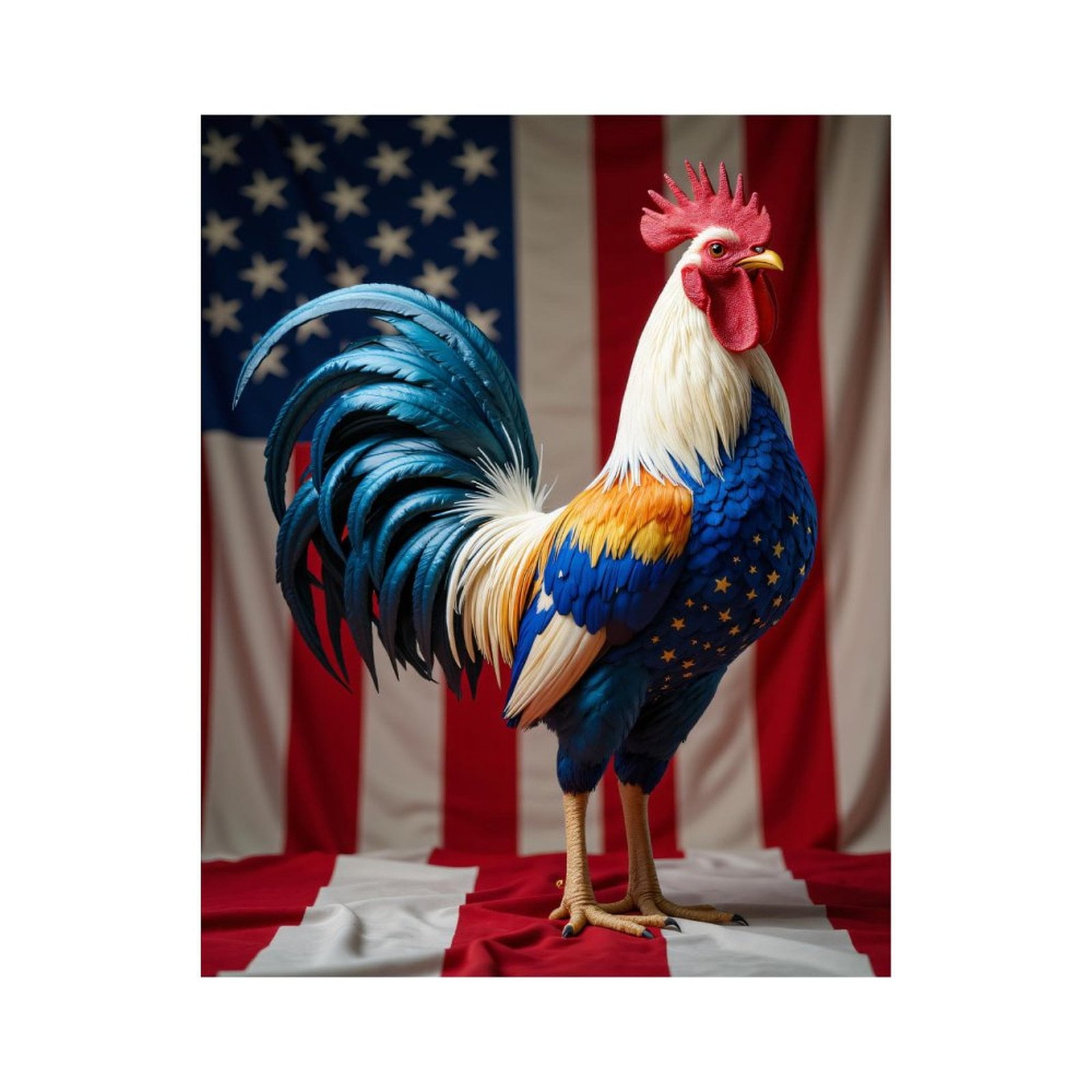 Paint By Numbers Kit for Adults Beginner - DIY Patriotic Rooster Display Canvas Painting Kits for Adults, Frameless Paint By Number for Adults for Home Wall Decor 16x20 Inch